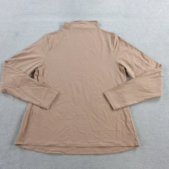SKIMS Fits Everybody Turtleneck Top Womens 2X Sienna Tan Long Sleeve Stretch NWT - Picture 3 of 9